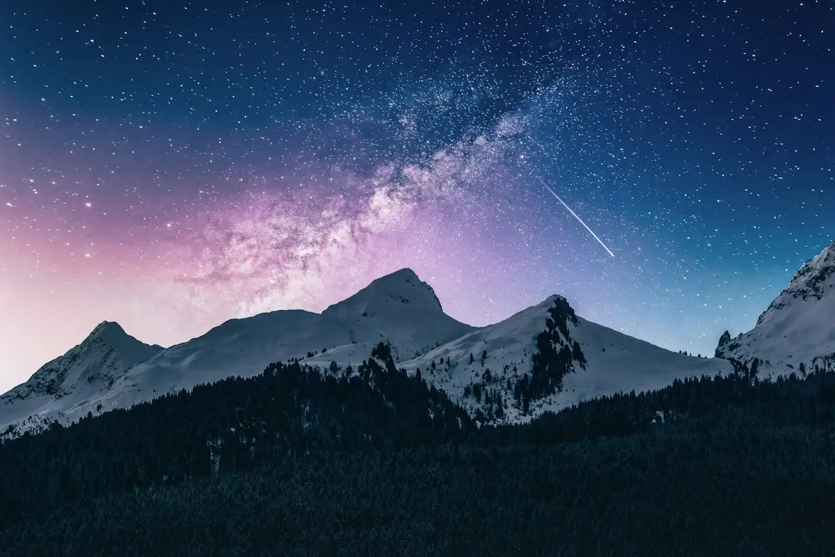 The Milky Way above the peaks